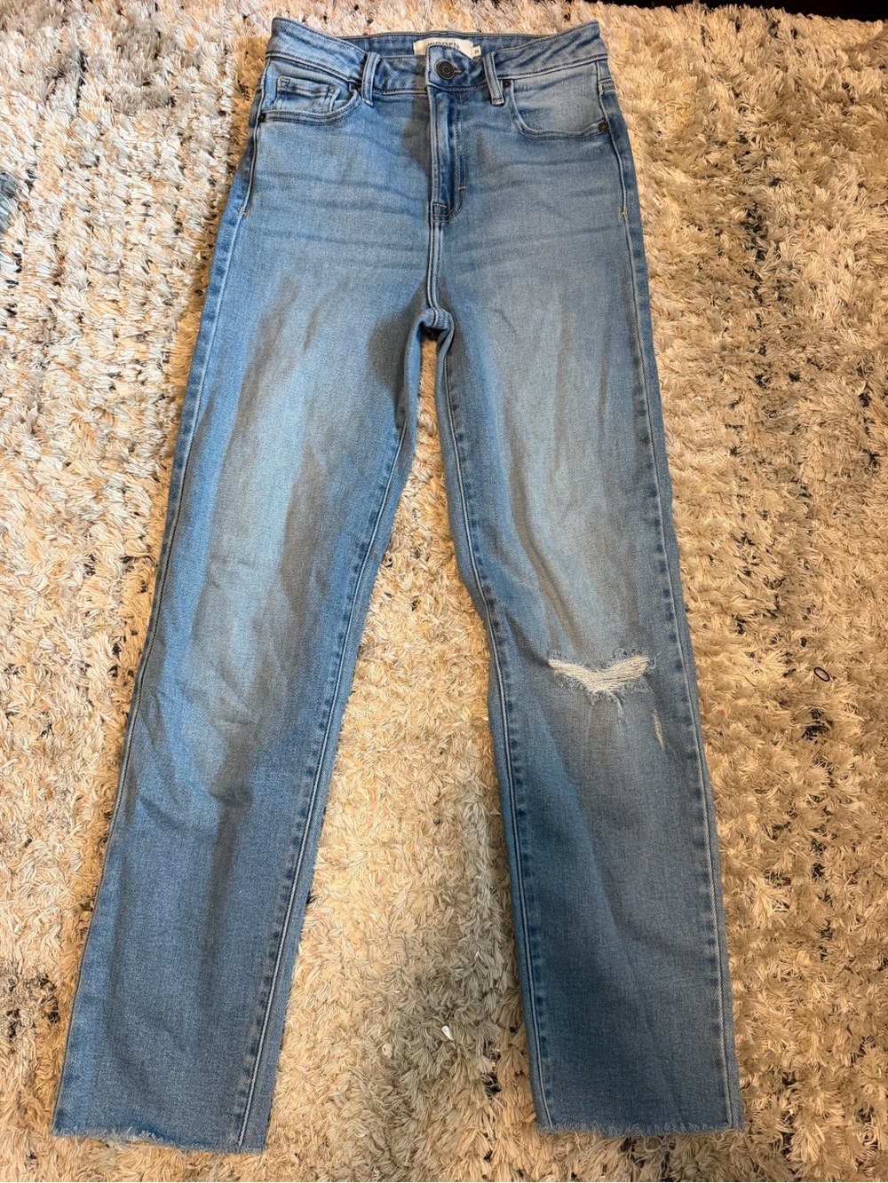 Hidden High-Rise Straight Jeans in Light Blue